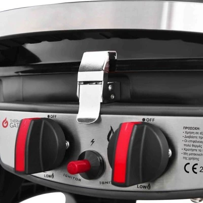 Ψησταριά GS GRILL 2 MINI 5 kW ανάφλεξη με μπουτόν με χειρολαβή βακελίτη INOX & συλλέκτη για τα λίπη