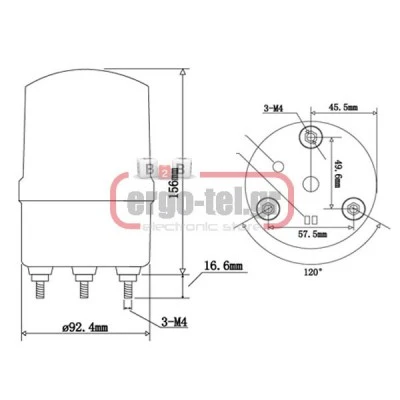 Φάρος στατικός (Flasher) LTE-5101 2W 24VDC 150mm με λυχνία LED πράσινος