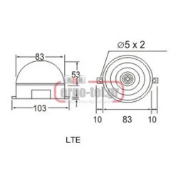 Φανός στατικός LED 10W 24VDC κόκκινος 103mm LTE5072