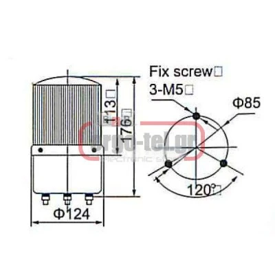 Φαροσειρήνα με λυχνία 10W (πυρακτώσεως) 12VDC κόκκινο φως IP45 LTE-1121J Φαροσειρήνα με λυχνία 10W (πυρακτώσεως) 12VDC κόκκινο φως IP45 LTE-1121J