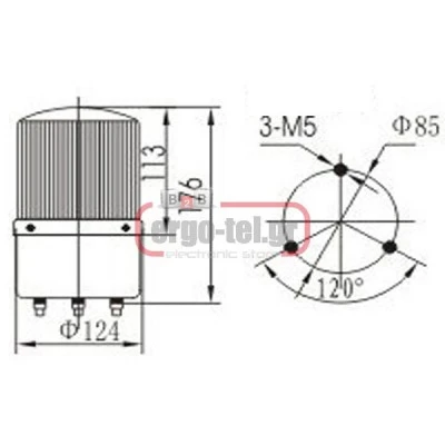 Φαροσειρήνα LED LTE - 5121J 230V AC πράσινη 90db IP45