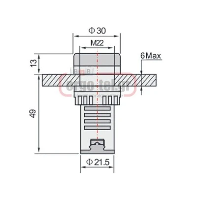 Βομβητής πίνακα BUZZER Φ22 με LED 230VAC 80dB AD22-22MSD