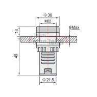 Βομβητής πίνακα BUZZER Φ22 με LED 110V AC/DC 80dB AD22-22MSD