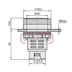 Βομβητής με LED BUZZER Φ30 48VAC/DC 90dB AD22-30MSD
