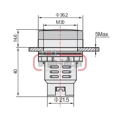 Βομβητής με LED BUZZER Φ30 48VAC/DC 90dB AD22-30MSD