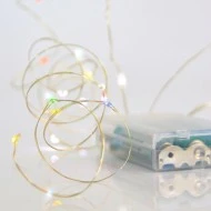 20 mini led λαμπάκια σε σειρά μπαταρίας πολύχρωμο φως IP20 με ασημί καλώδιο χαλκού επεκτεινόμενα