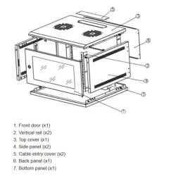 Επίτοιχη καμπίνα Safewell 9U Π60/Β45/Υ50 SMC6409 με μέγιστο φορτίο 60kg
