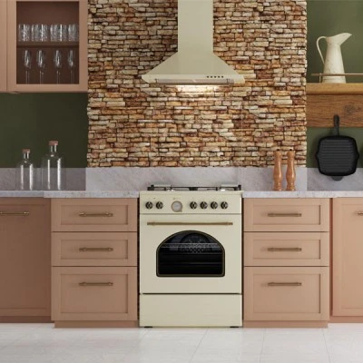 Απορροφητήρας καμίνι TGS 960 BEIGE με πλενόμενα φίλτρα αλουμινίου και πιεζόμενους διακόπτες