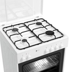 Κουζίνα μικτή TGS 3610 WH TURBO με ηλεκτρικό φούρνο 4 εστίες αερίου και 5 τρόπους ψησίματος