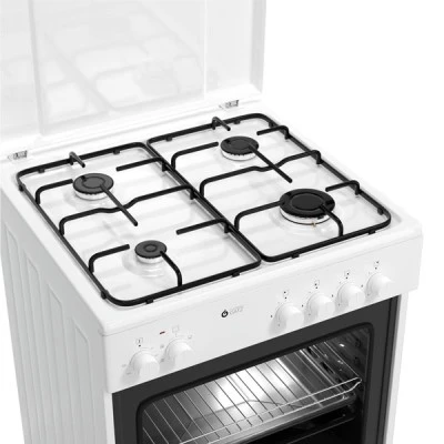 Κουζίνα μικτή TGS 3610 WH TURBO με ηλεκτρικό φούρνο 4 εστίες αερίου και 5 τρόπους ψησίματος