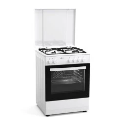 Κουζίνα μικτή TGS 3610 WH TURBO με ηλεκτρικό φούρνο 4 εστίες αερίου και 5 τρόπους ψησίματος