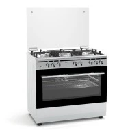 Κουζίνα μικτή TGS 7301 IX Inox με γυάλινο καπάκι ηλεκτρικό φούρνο και 5 εστίες αερίου