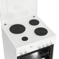 Ηλεκτρική κουζίνα TGS E120 WH Turbo Fan με 6 τρόποι ψησίματος & πόρτα από διπλό κρύσταλλο αποσπώμενο