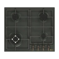 Εστία αερίου TGS 9511 BL RUSTIC με μαντεμένιες σχάρες και θερμικά ασφαλείας