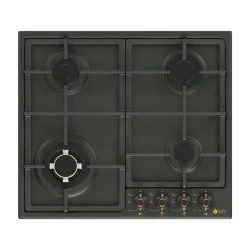 Εστία αερίου TGS 9511 BL RUSTIC με μαντεμένιες σχάρες και θερμικά ασφαλείας Εστία αερίου TGS 9511 BL RUSTIC με μαντεμένιες σχάρες και θερμικά ασφαλείας
