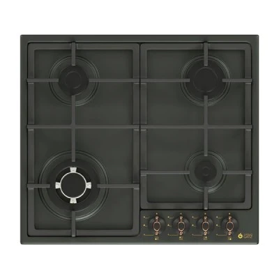 Εστία αερίου TGS 9511 BL RUSTIC με μαντεμένιες σχάρες και θερμικά ασφαλείας Εστία αερίου TGS 9511 BL RUSTIC με μαντεμένιες σχάρες και θερμικά ασφαλείας