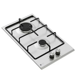 Εστία υγραερίου TGS 9311 IX Inox Domino άνω πάγκου με εμαγιέ σχάρες και θερμικά ασφαλείας