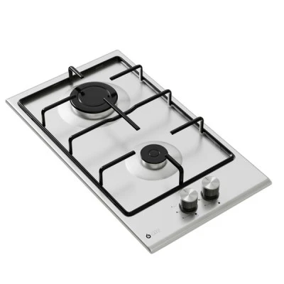 Εστία υγραερίου TGS 9311 IX Inox Domino άνω πάγκου με εμαγιέ σχάρες και θερμικά ασφαλείας