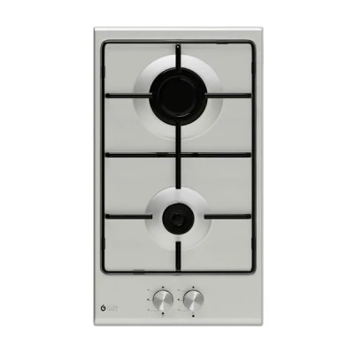 Εστία υγραερίου TGS 9311 IX Inox Domino άνω πάγκου με εμαγιέ σχάρες και θερμικά ασφαλείας
