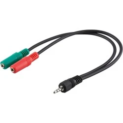 Αντάπτορας ήχου 0.3m κατάλληλο για headsets με δύο βύσματα 3,5mm σε smartphone ή tablet