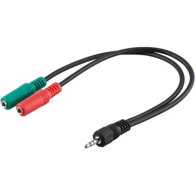 Αντάπτορας ήχου 0.3m κατάλληλο για headsets με δύο βύσματα 3,5mm σε smartphone ή tablet