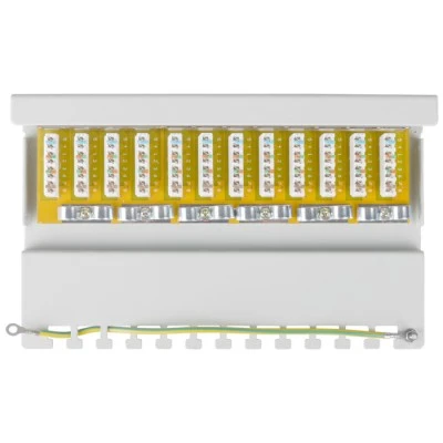 Patch panel κατηγορίας CAT 6 STP 12 θυρών με δυνατότητα τοποθέτησης σε τοίχο σε γκρι χρώμα