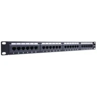 Patch panel GOOBAY κατηγορίας CAT 5e UTP 24 θυρών σε μαύρο χρώμα για τοποθέτηση σε rack cabinet 19