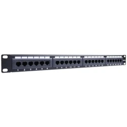Patch panel GOOBAY κατηγορίας CAT 5e UTP 24 θυρών σε μαύρο χρώμα για τοποθέτηση σε rack cabinet 19