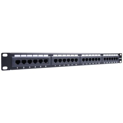 Patch panel GOOBAY κατηγορίας CAT 5e UTP 24 θυρών σε μαύρο χρώμα για τοποθέτηση σε rack cabinet 19