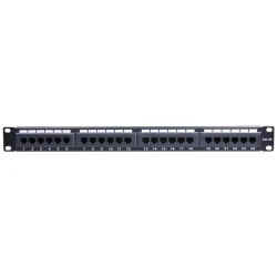 Patch panel GOOBAY κατηγορίας CAT 5e UTP 24 θυρών σε μαύρο χρώμα για τοποθέτηση σε rack cabinet 19