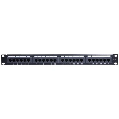 Patch panel GOOBAY κατηγορίας CAT 5e UTP 24 θυρών σε μαύρο χρώμα για τοποθέτηση σε rack cabinet 19