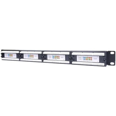 Patch panel GOOBAY κατηγορίας CAT 5e UTP 24 θυρών σε μαύρο χρώμα για τοποθέτηση σε rack cabinet 19
