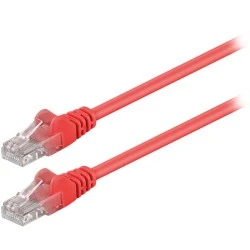 Καλώδιο δικτύου CAT 5e goobay 68339 U/UTP patchcable 0.5m σε κόκκινο χρώμα με επίχρυσες επαφές
