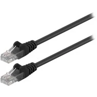 Καλώδιο δικτύου CAT 5e goobay 68703 U/UTP patchcable 0.25m σε μαύρο χρώμα με επίχρυσες επαφές