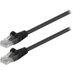 Καλώδιο δικτύου CAT 5e goobay 68703 U/UTP patchcable 0.25m σε μαύρο χρώμα με επίχρυσες επαφές