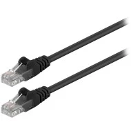 Καλώδιο δικτύου CAT 5e goobay 68644 U/UTP patchcable 1m σε μαύρο χρώμα με επίχρυσες επαφές