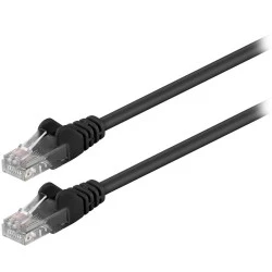 Καλώδιο δικτύου CAT 5e goobay 68644 U/UTP patchcable 1m σε μαύρο χρώμα με επίχρυσες επαφές