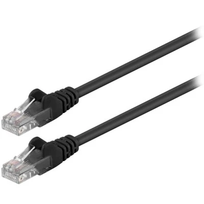 Καλώδιο δικτύου CAT 5e goobay 68644 U/UTP patchcable 1m σε μαύρο χρώμα με επίχρυσες επαφές