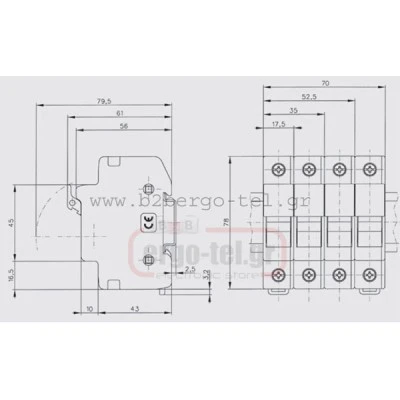 Αποζεύκτης ράγας 481033 (ασφαλειοθήκη) 1X32A 1000VDC για κυλινδρικές ασφάλειες 10Χ38mm φωτοβολταϊκών