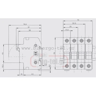 Αποζεύκτης ράγας 481033 (ασφαλειοθήκη) 2X32A 1000VDC για κυλινδρικές ασφάλειες 10Χ38mm φωτοβολταϊκών