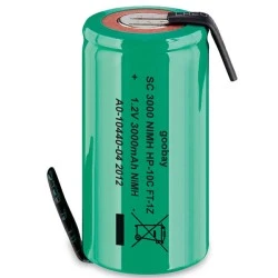 Επαναφορτιζόμενη μπαταρία Goobay 72808 1.2V 3000mAh Sub-C Ni-MH με λαμάκια
