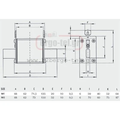 Μαχαιρωτό φυσίγγιο NH3 τύπος:373450 400A 1000VDC 30KA για φωτοβολταϊκά συστήματα Μαχαιρωτό φυσίγγιο NH3 τύπος:373450 400A 1000VDC 30KA για φωτοβολταϊκά συστήματα