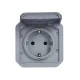 Πρίζα με καπάκι 2Π+Γ Legrand Plexo 16A 250 V γκρι 70,5x70,5x46mm