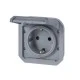 Πρίζα με καπάκι 2Π+Γ Legrand Plexo 16A 250 V γκρι 70,5x70,5x46mm