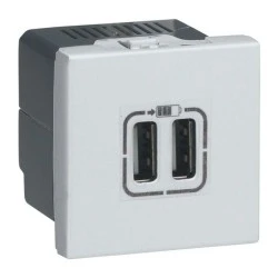 Μηχανισμός πλακίδιο πρίζας USB/καρφί 2 εξόδων USB αλουμίνιο για φόρτιση συσκευών Μηχανισμός πλακίδιο πρίζας USB/καρφί 2 εξόδων USB αλουμίνιο για φόρτιση συσκευών
