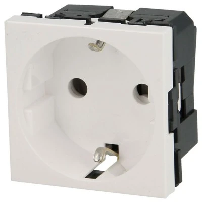 Πρίζα σούκο 2Π+Γ 16A 250V λευκή μη στεγανή IP20