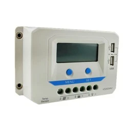 Hλιακός ρυθμιστής φόρτισης Epsolar PWM VS1024AU 10A 12V-24V με διπλή έξοδο USB 2,4A & οθόνη LCD
