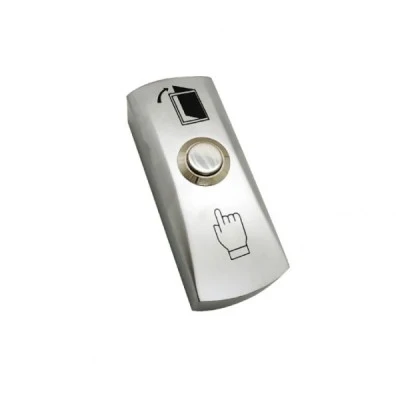 Στενό μεταλλικό μπουτόν εξόδου SECUKEY CBUTTON 5 (NO/COM), με πλαίσιο και κουτί αλουμινίου για επίτοιχη τοποθέτηση