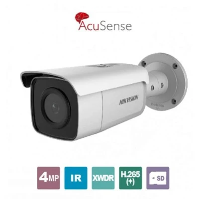 Δικτυακή κάμερα Bullet 4MP Hikvision σταθερός ευρυγώνιος φακός 2.8mm εμβέλεια έως 60m &  τροφοδοσία PoE ή 12 VDC