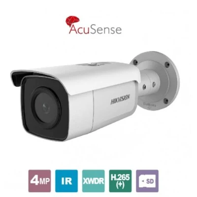 Δικτυακή κάμερα Bullet 4 MP AcuSense 2nd Generation Hikvision σταθερός φακός 4mm εμβέλεια ως 80m υποδοχή κάρτας Micro SD/SDHC/SDXC ως 256 GB